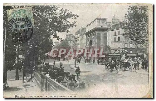 Cartes postales Paris Boulevard et Porte Saint Martin