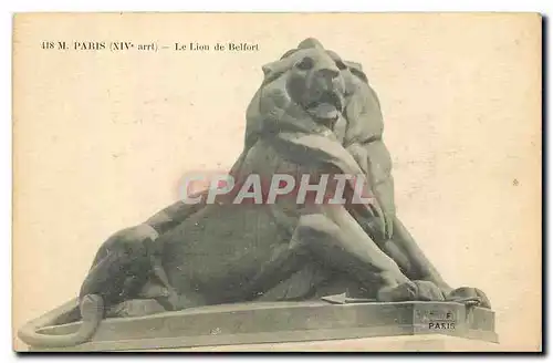 Cartes postales Paris XIV arrt le Lion de Belfort