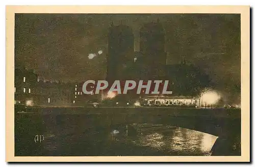 Ansichtskarte AK Paris la Nuit Notre Dame