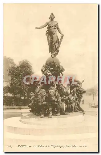 Cartes postales Paris la Statue de la Reoublique par Dalou Lion