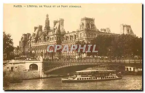 Ansichtskarte AK Paris l'hotel de ville et le pont d'Arcole