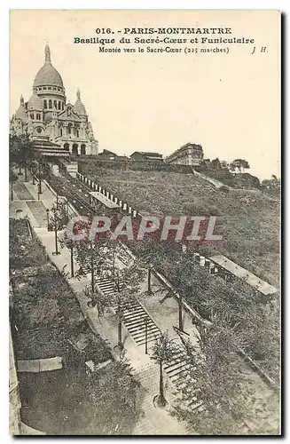 Ansichtskarte AK Paris Montmartre Basilique du Sacre Coeur et Funiculaire Montee vers le Sacre Coeur