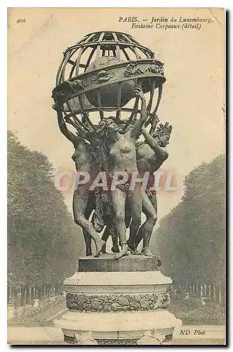 Cartes postales Paris Jardin du Luxembourg Fontaine Carpeaux Detail