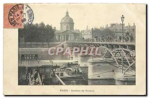 Cartes postales Paris Institut de France Bateau Elixir Colombier Maggi