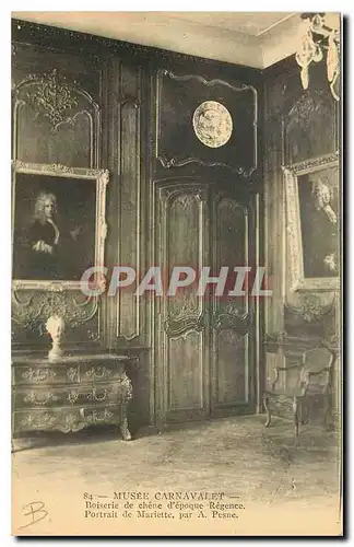 Cartes postales Musee Carnavalet Boiserie de Chene d'epoque Regenee Portrait de Mariette par A Pesne