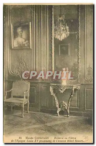 Cartes postales Musee Carnavalet Boiserie de Chene d'epoque Louis XV provenant de l'ancien Hotel Stuart