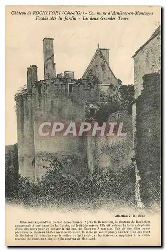 Cartes postales Chateau de Rochefort Cote d'Or Commune d'Asnieres en Montagne Facade cote du Jardin les deux Gra