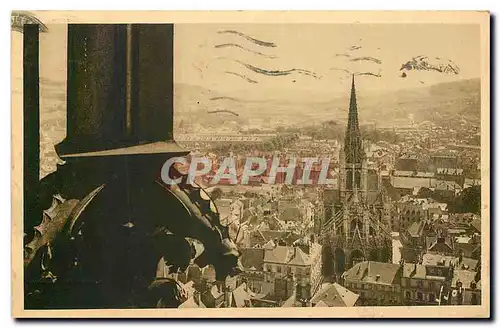 Cartes postales Rouen Seine Inferieure Panorama sur la Cote Sainte Catherine et Eglise Saint Maclou