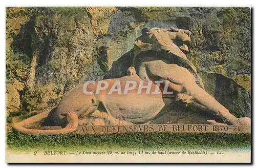 Cartes postales Belfort Le Lion oeuvre de Bartholdi