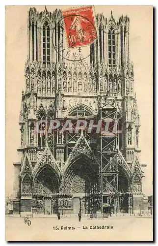 Cartes postales Reims La Cathedrale