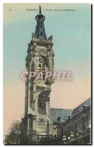 Cartes postales Cambrai Clocher de la Cathedrale