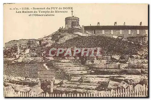 Cartes postales Sommet du Puy de Dome Les Ruines du Temple de Mercure et l'Observatoire