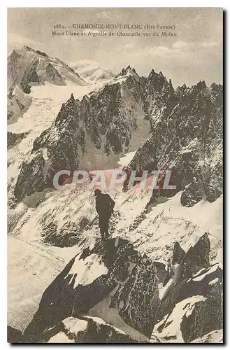 Ansichtskarte AK Chamonix Mont Blanc Hte Savoie Mont Blanc et Aiguille de Chamonix vus du Moine