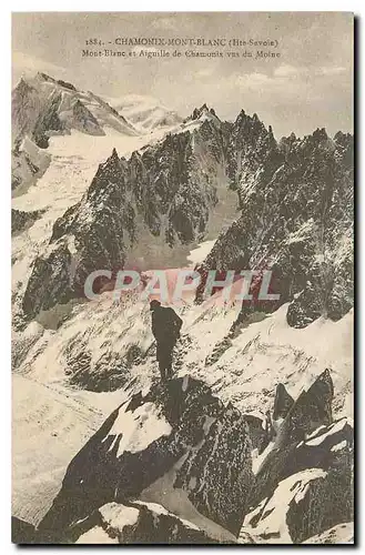 Cartes postales Chamonix Mont Blanc Hte Savoie Mont Blanc et Aiguille de Chamonix vus du Moine