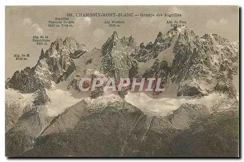 Cartes postales Chamonix Mont Blanc groupe des Aiguilles