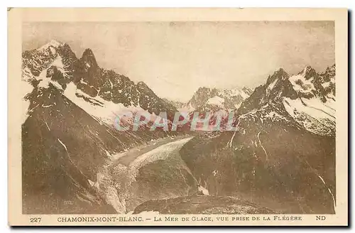 Cartes postales Chamonix Mont Blanc la mer de Glace vue prise de la Flegere