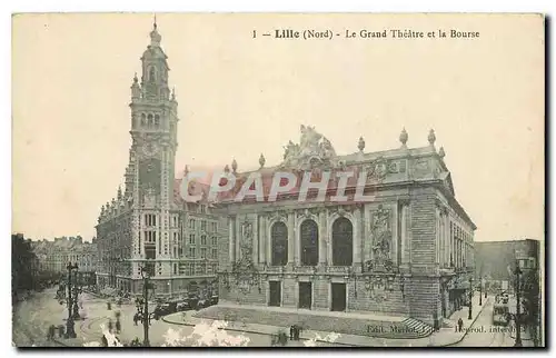 Ansichtskarte AK Lille Nord Le Grand Theatre et la Bourse