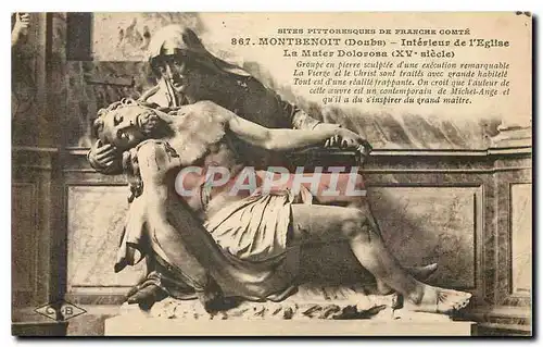 Cartes postales Sites pittoresques de Franche comte Montbenoit Doubs interieur de l'eglise la Mater Dolorosa XV