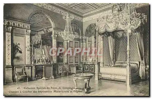 Cartes postales Collection Speciale du Palais de Compiegne chambre a coucher des Imperatrices Marie Louise et Eu