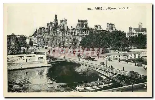 Cartes postales Paris l'Hotel de Ville Bateau