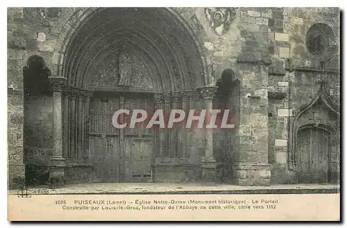 Cartes postales Puiseaux Loire Eglise Notre Dame Monument historique Le Portail