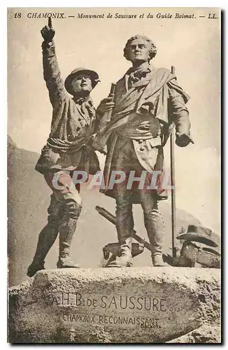 Cartes postales Chamonix Monument de Saussure et du Guide Baimat