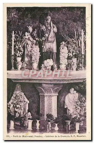 Cartes postales Foret de Mervent Vendee Interieur de la Grotte du R P Montfort