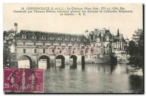 Cartes postales Chenonceaux I et L Le Chateau mon hist Cote Est