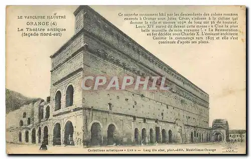 Cartes postales Le Vaucluse Illustre Orange Le Theatre antique facade nord est