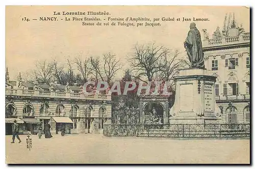 Cartes postales La Lorraine Illustree Nancy La Place Stanislas Fontaine d'Amphitrite par Guibal et Jean Lamour S