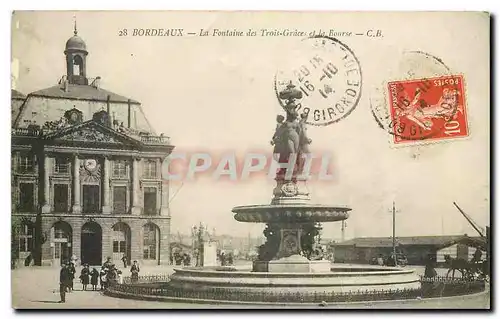 Ansichtskarte AK Bordeaux la Fontaine des Trois Graces et la Fourse