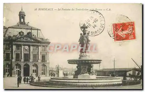 Cartes postales Bordeaux la Fontaine des Trois Graces et la Fourse