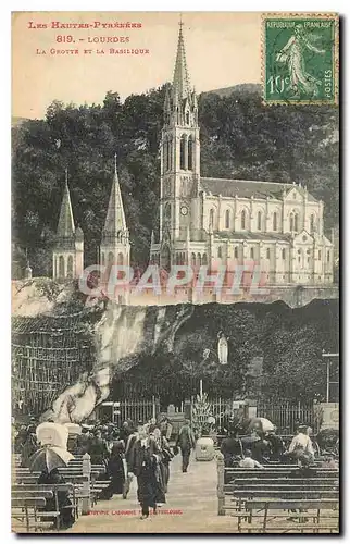 Cartes postales Les Hautes Pyrenees Lourdes la Grotte et la Basilique