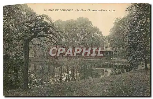 Cartes postales Bois de Boulogne Pavillon d'Armenonville le Lac