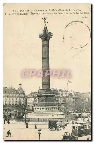 Cartes postales Paris Colonne de Juiliet Place de la Bastille