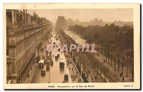 Cartes postales Paris Perspective sur la Rue de Rivoli