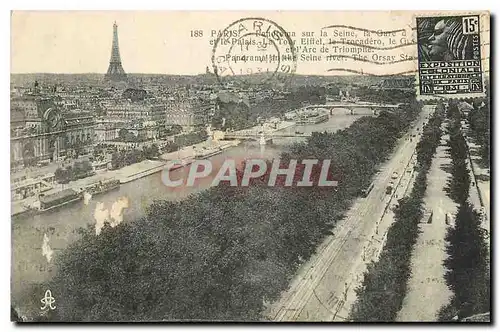 Ansichtskarte AK Paris Panorama sur la Seine le Palais la Tour Eiffel le Trocadero Arc de Triomphe