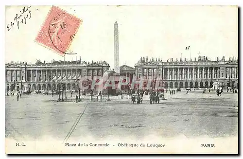 Ansichtskarte AK Place de la Concorde Obelisque de Louqsor Paris