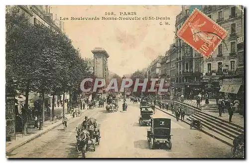 Cartes postales Paris les Boulevards Bonne Nouvelle et St Denis