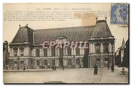 Ansichtskarte AK Rennes Palais de Jusitce Monument historique