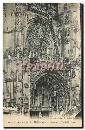 Cartes postales Gisors Eure Cathedrale Rosace Portail Nord