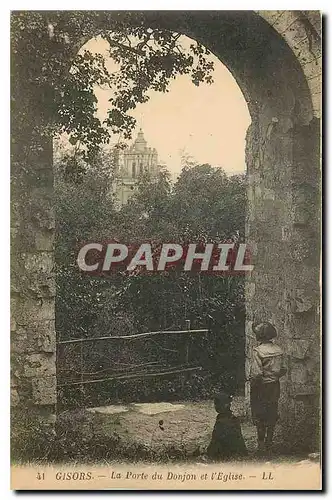 Cartes postales Gisors la Porte du Donjon et l'eglise