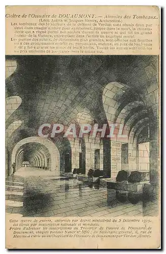 Cartes postales Cloitre de l'Ossnaire de Douaumont Alveoles des Tombeaux