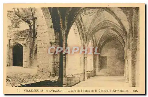 Cartes postales Villeneuve les Avignon Cloitre de l'eglise de la Collegiale XIV siecle