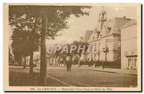 Cartes postales Le Creusot Boulevard Henri Paul et Hotel de Ville