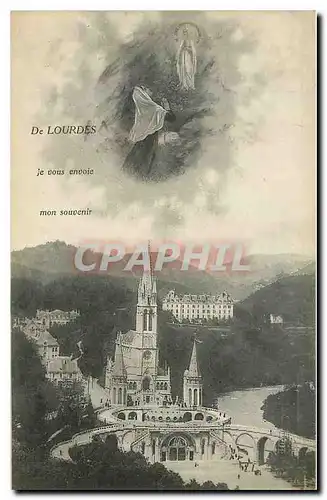 Cartes postales De Lourdes je vous envois mon souvenir