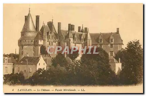 Cartes postales Langeais le chateau facade meridionale