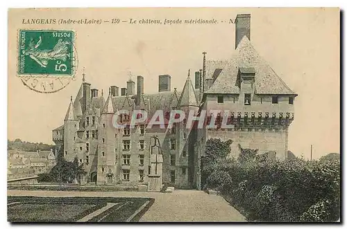 Cartes postales Langeais Indre et Loire le chateau facade meridionale