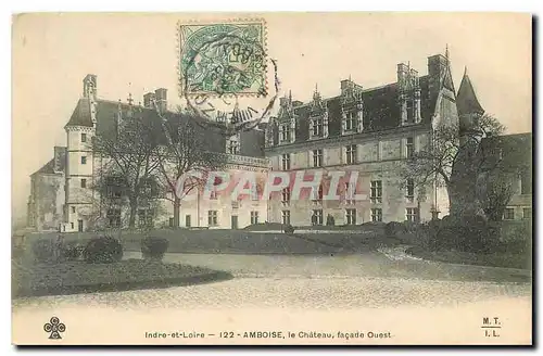 Cartes postales Indre et Loire Amboise le chateau facade ouest
