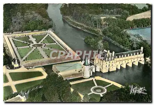 Ansichtskarte AK En Touraine Chenonceaux I et Loire vue aerienne ensemble du chateau et des jardins et vallee du